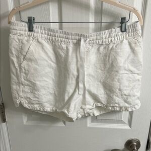 White J. Crew Linen Shorts Size L!